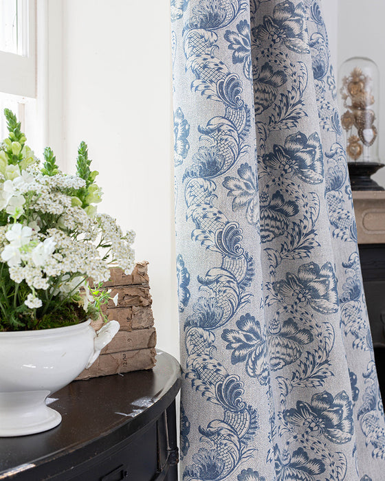Betsy Navy on Natural Linen
