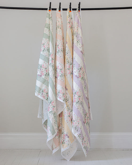 Lilac Stripe Constance on White Linen