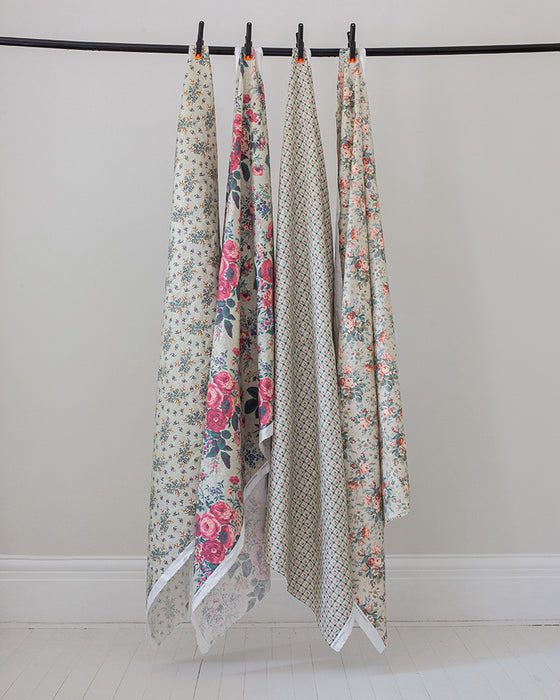 Sprig Rose Stone on White Linen