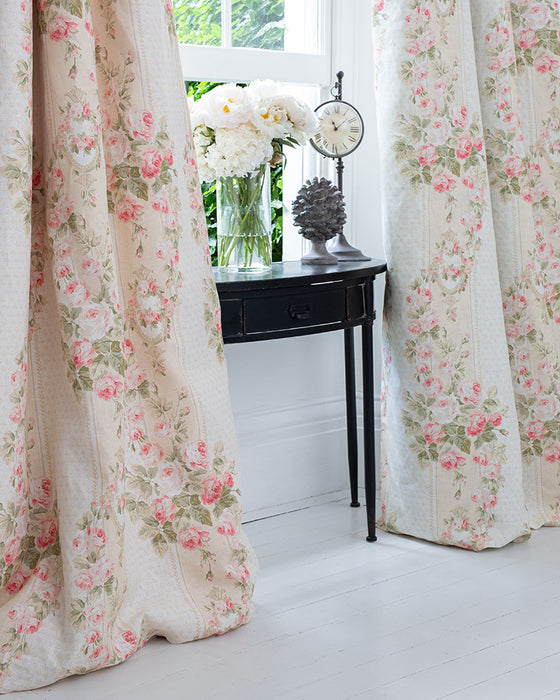 Ella Rose Ivory on White Linen