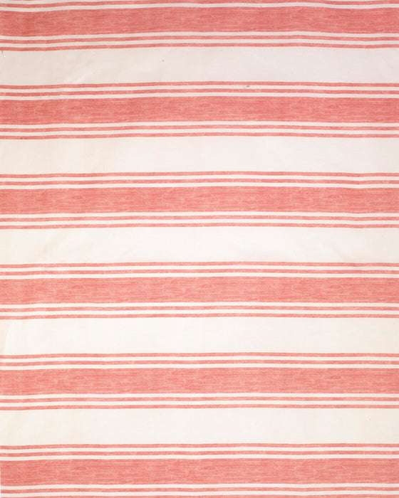 Faded Stripe Raspberry on White Linen