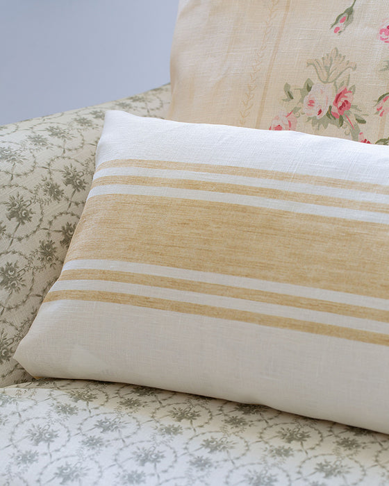 Ella Rose Yellow on White Linen