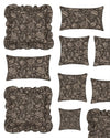 Set of decorative pillows with floral pattern on a white background