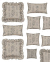 Set of decorative pillows with floral patterns on a white background