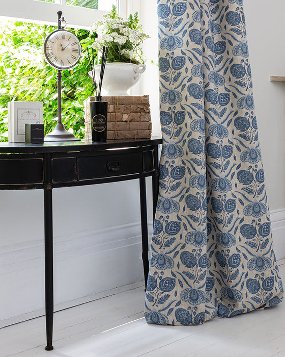 Martha Navy on Natural Linen