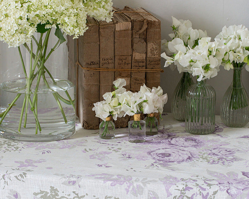 Mary Lilac on White Linen