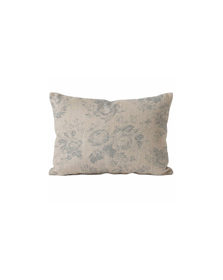Decorative pillow with floral pattern on a white background