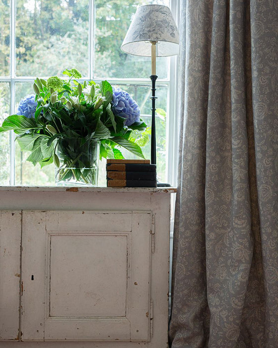 French Toile French Blue on Natural Linen