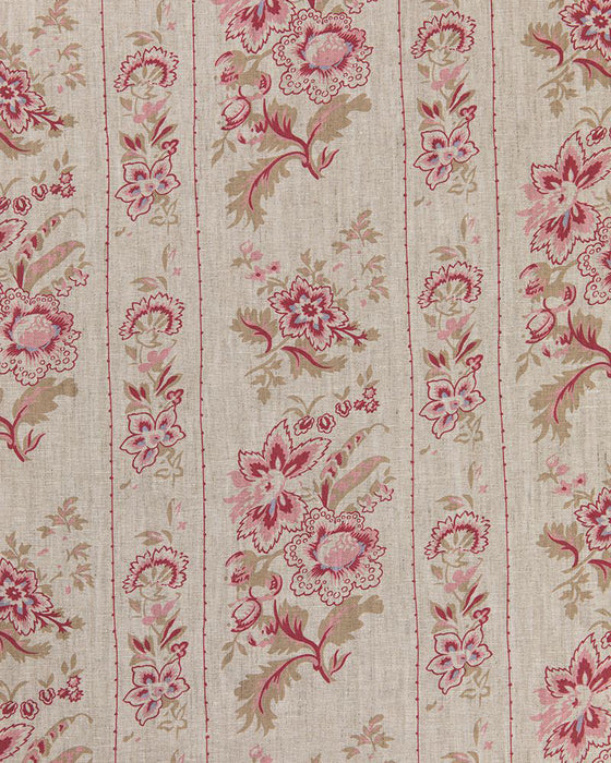 India Rose Ottoman on Natural Linen