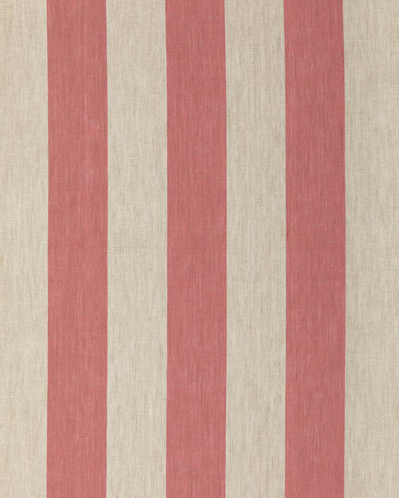 Three Inch Stripe Raspberry on Natural Linen