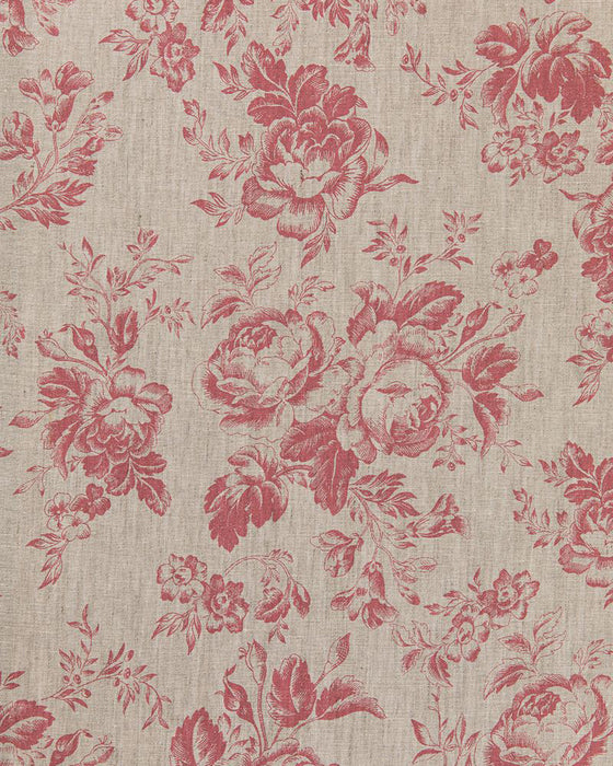 Paris Rose Raspberry on Natural Linen