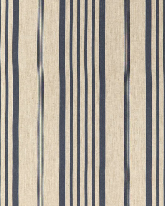 Jolly Stripe Navy on Natural Linen