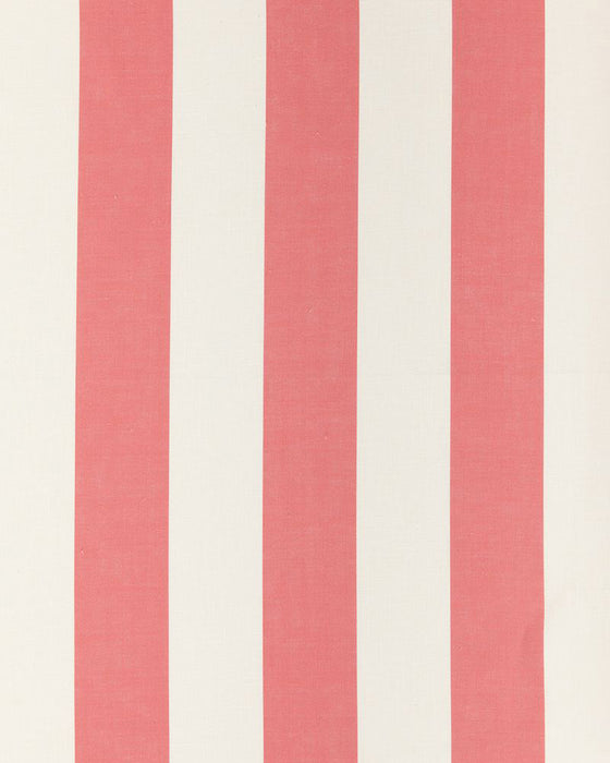 Three Inch Stripe Raspberry on White Linen