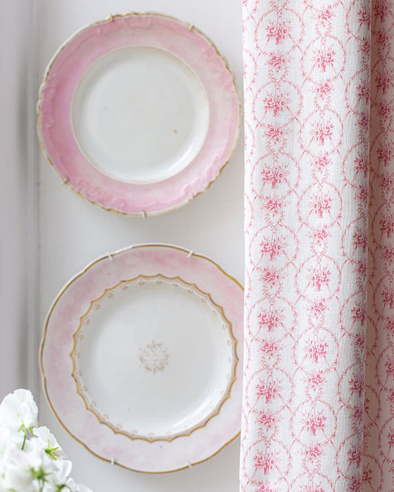 Julia Raspberry on White Linen