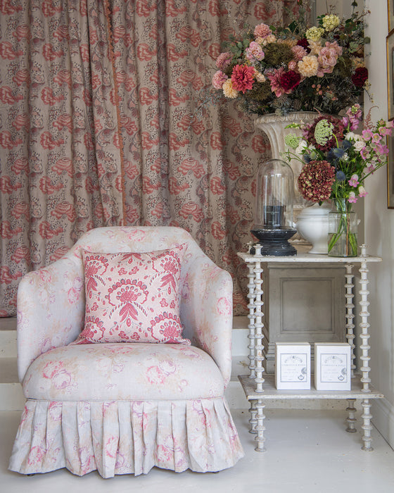 Rosemary Raspberry on White Linen