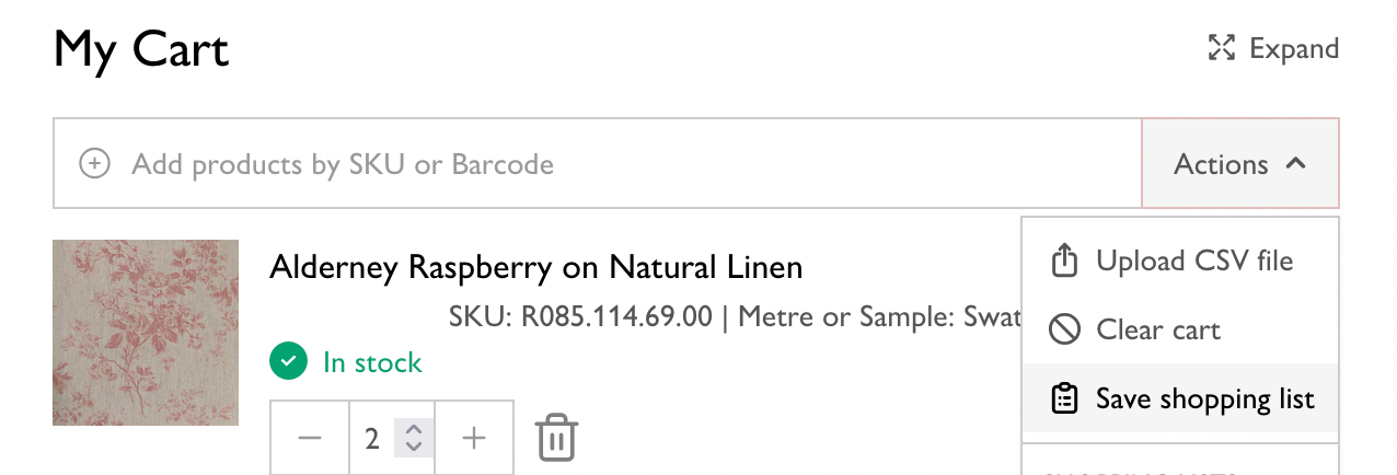 Build Client Shopping Lists