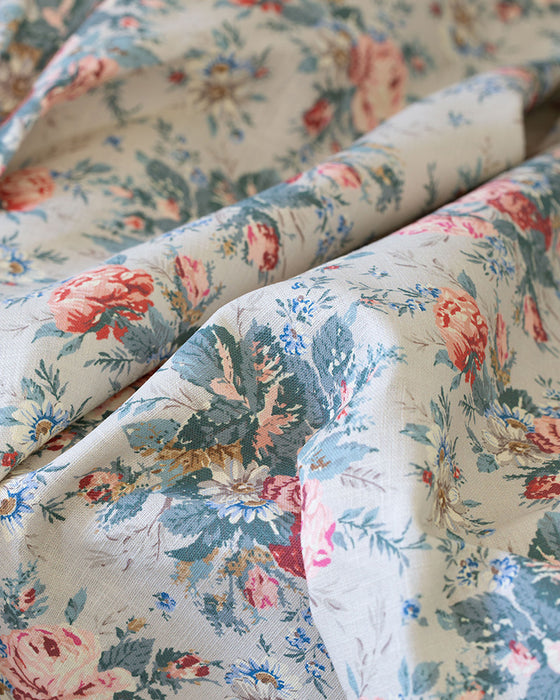 Sprig Rose Stone on White Linen