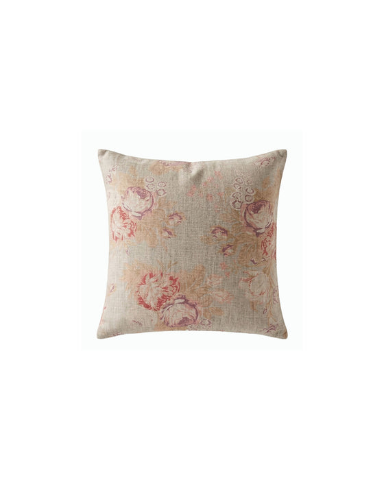 Decorative pillow with floral pattern on a white background
