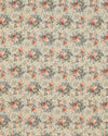 Floral patterned fabric with small flowers on a beige background