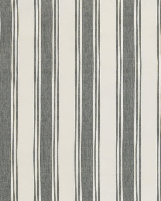 Textile with gray and white vertical stripes on a plain background