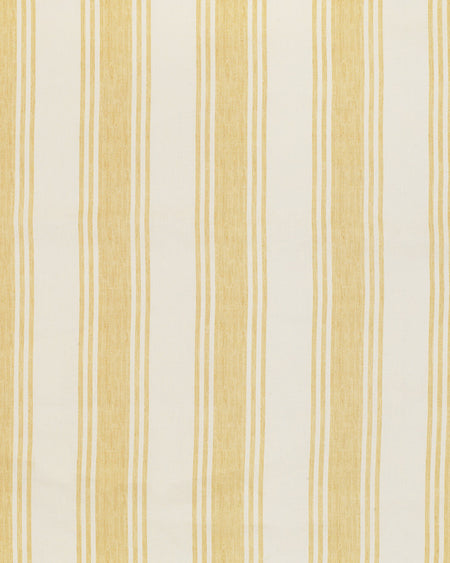Fabric with beige and white vertical stripes on a plain background