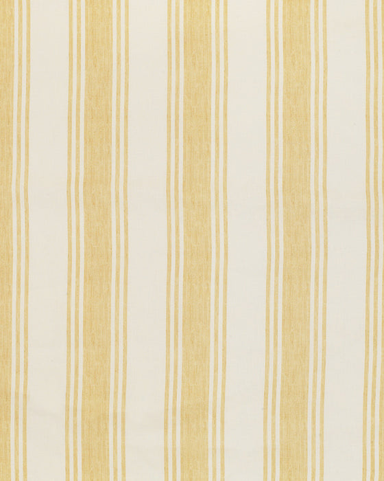 Fabric with beige and white vertical stripes on a plain background