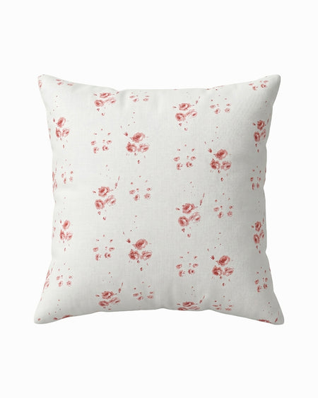 Floral-patterned pillow on a white background